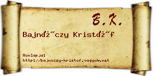 Bajnóczy Kristóf névjegykártya