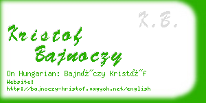 kristof bajnoczy business card